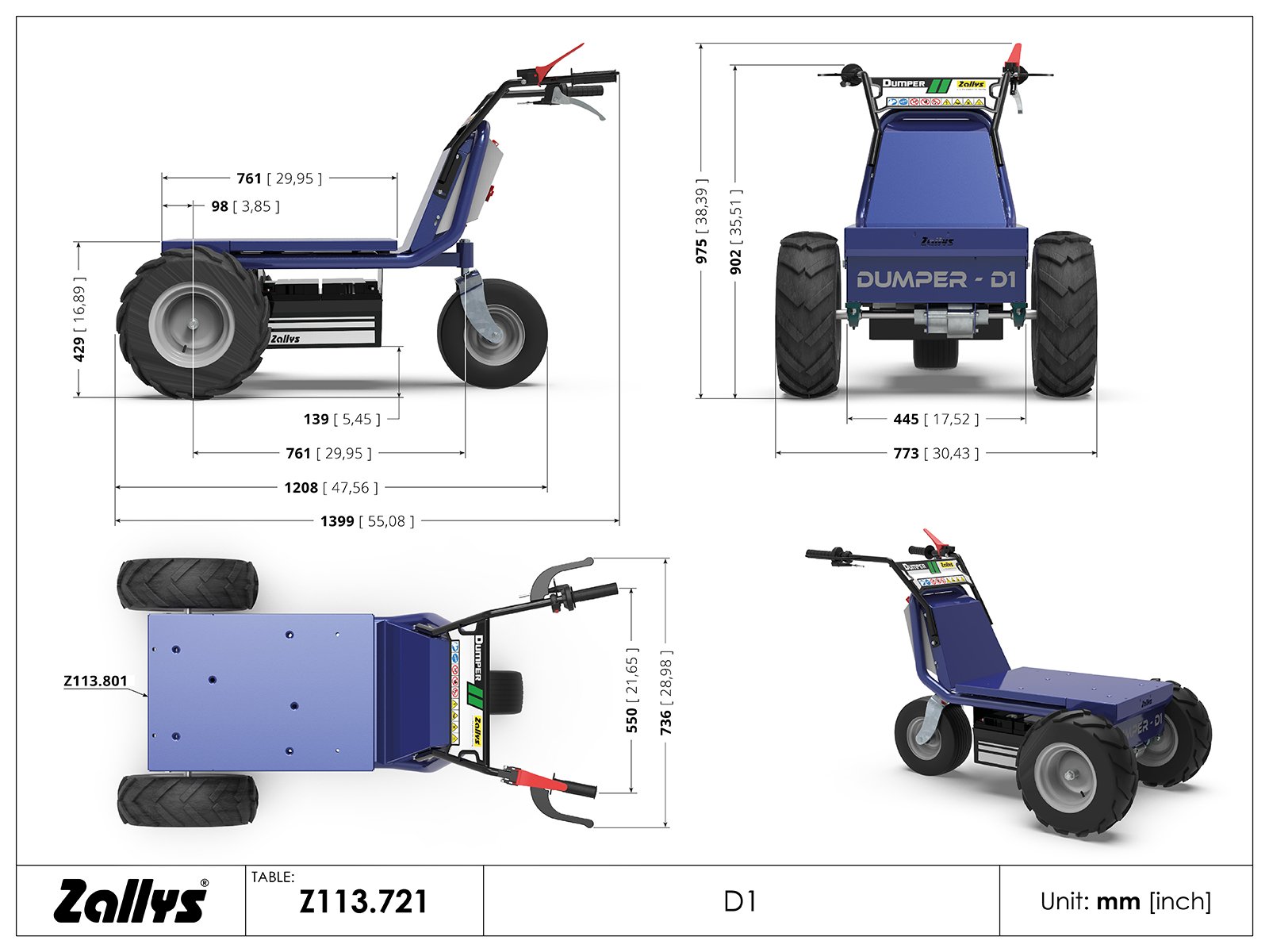 Dumper D1 - fiche technique